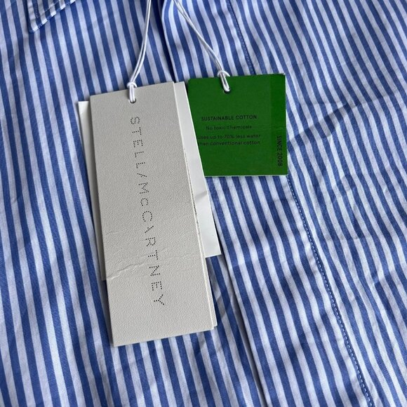 NWT Stella McCartney Gradient Stripe Button Shirt Blue Size 40 / 8 - Picture 2 of 5